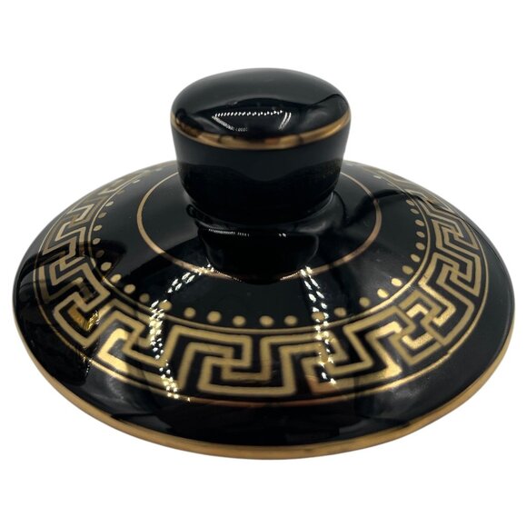 24kt Gold Kratimenos Teapot Black Made In Greece 7” Tall - Picture 9 of 10